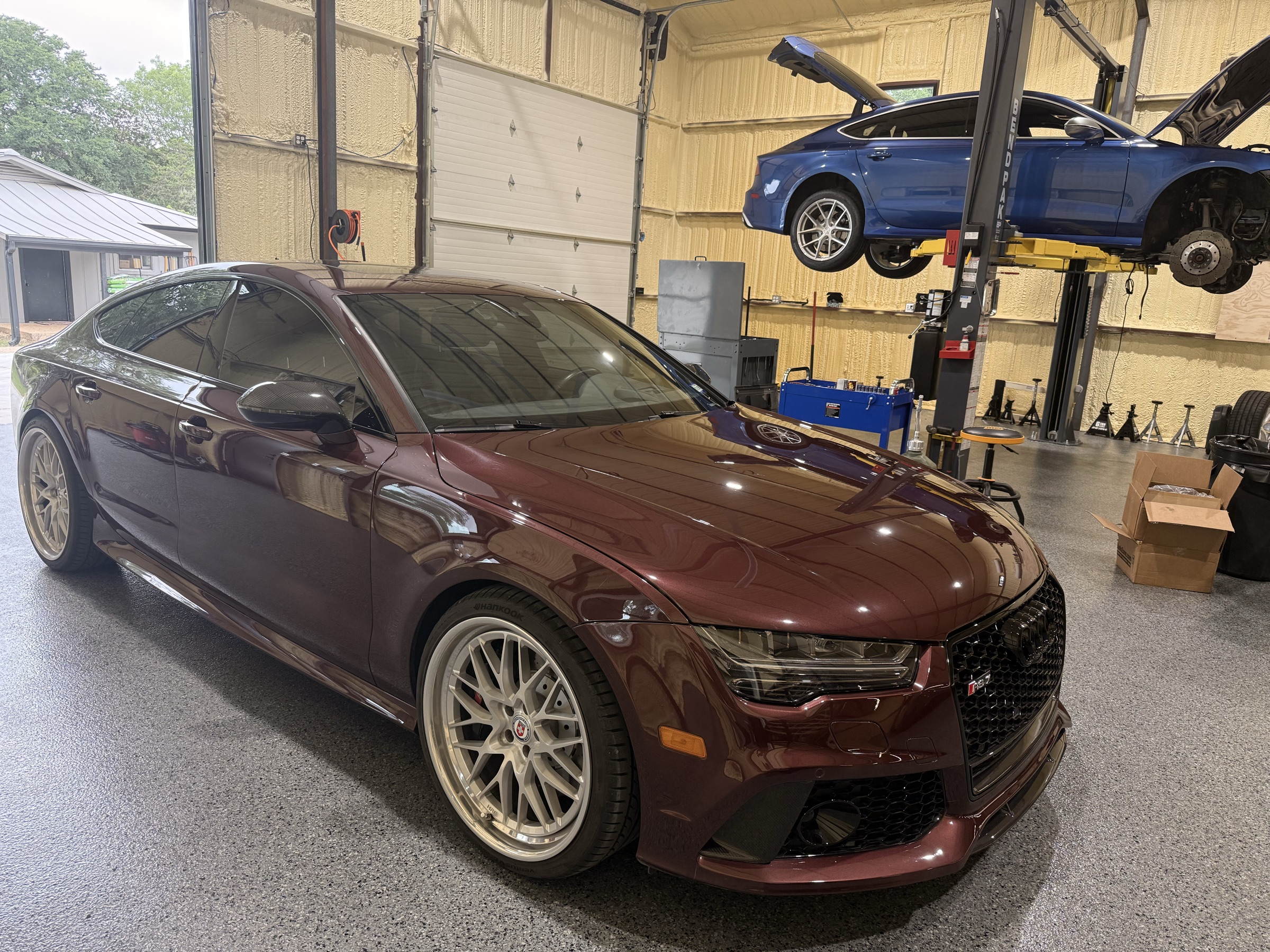 Audi RS7 on the lift